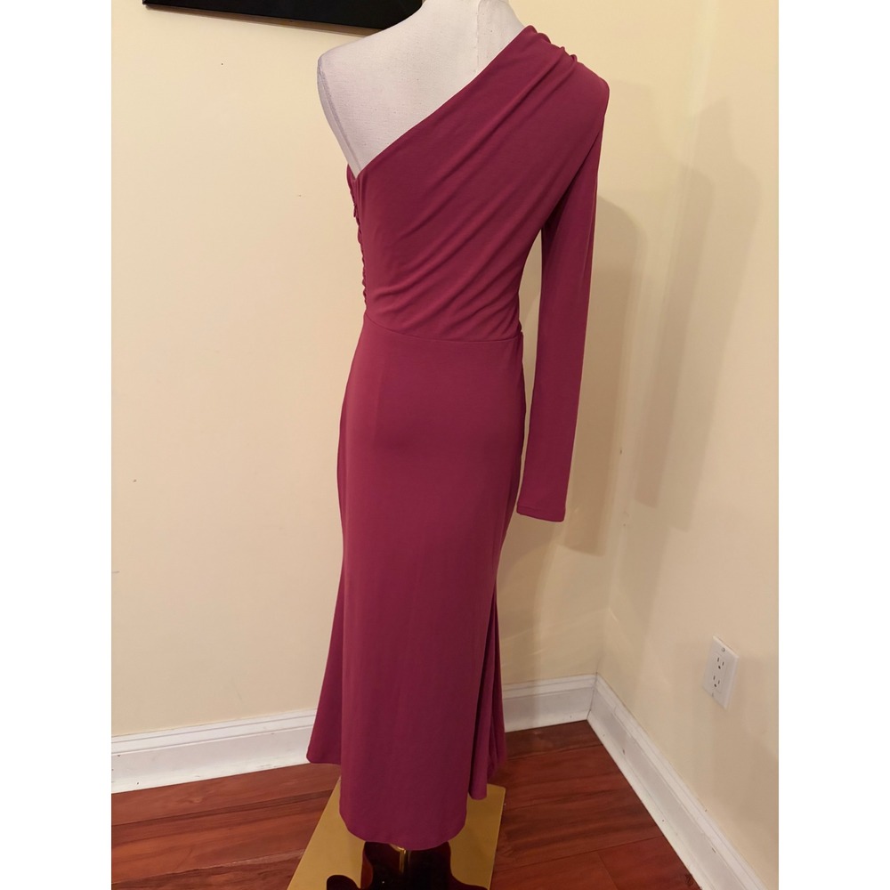 By Egreis One Shoulder Cutout Maxi Dress Berry Plum Asymmetrical Mermaid Medium - Picture 8 of 8